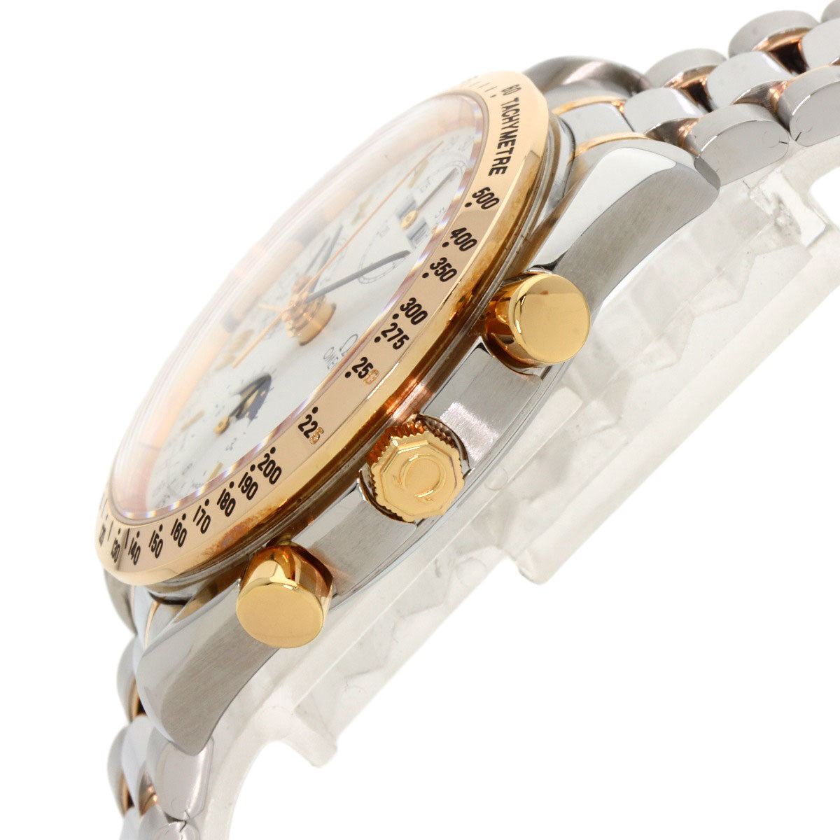 Omega Watches Mechanical Automatic 3336.20 Stainless Steel Gold Speedmaster Triple Calendar