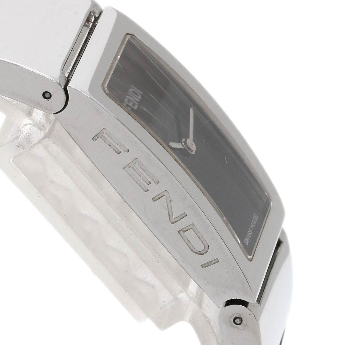 Fendi Watches Quartz 3250L Stainless Steel , Stainless Steel Silver Bangle Watch Black Dial Women