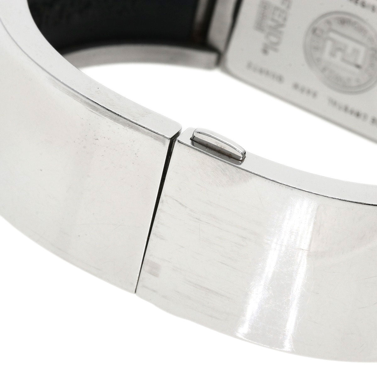 Fendi Watches Quartz 3250L Stainless Steel , Stainless Steel Silver Bangle Watch Black Dial Women
