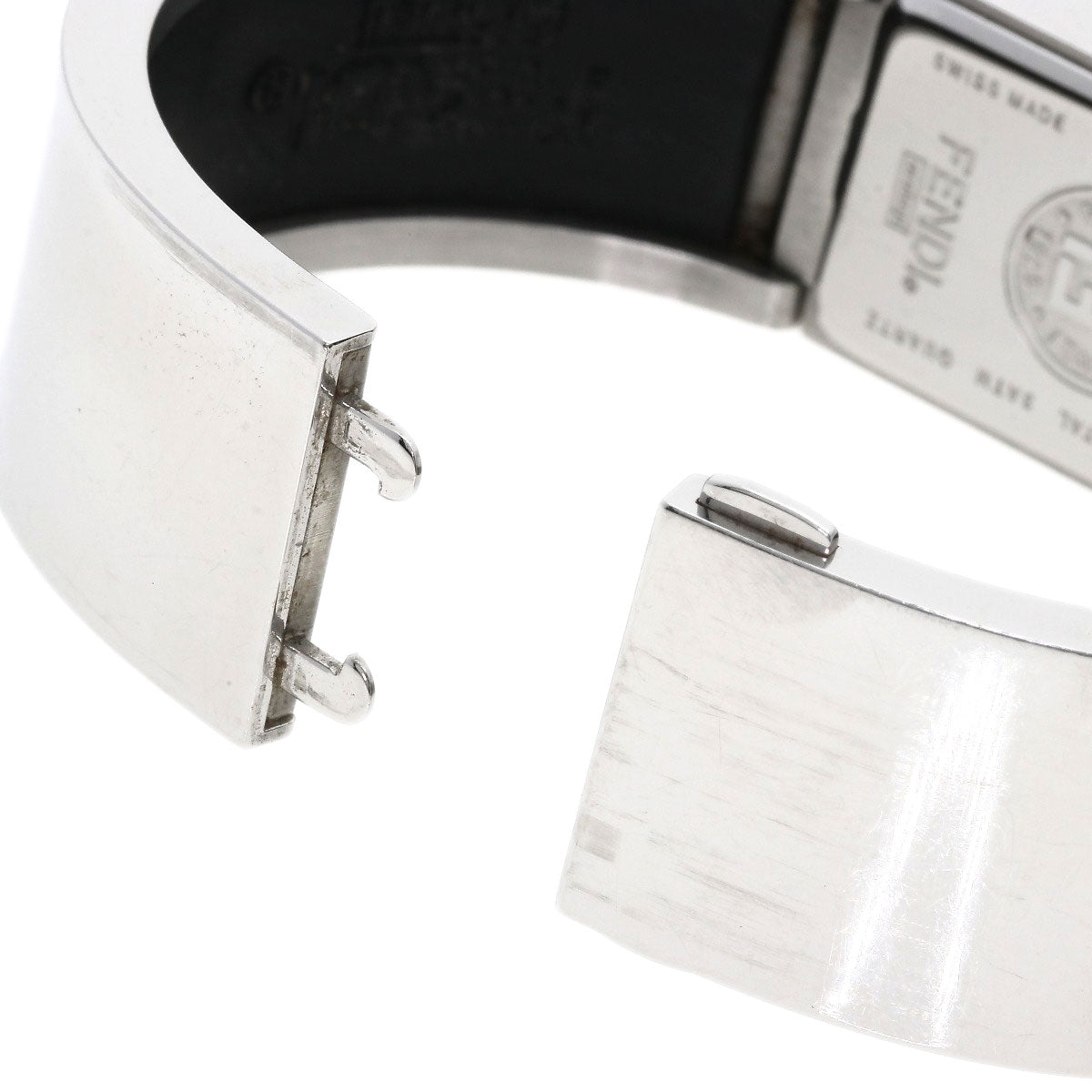 Fendi Watches Quartz 3250L Stainless Steel , Stainless Steel Silver Bangle Watch Black Dial Women
