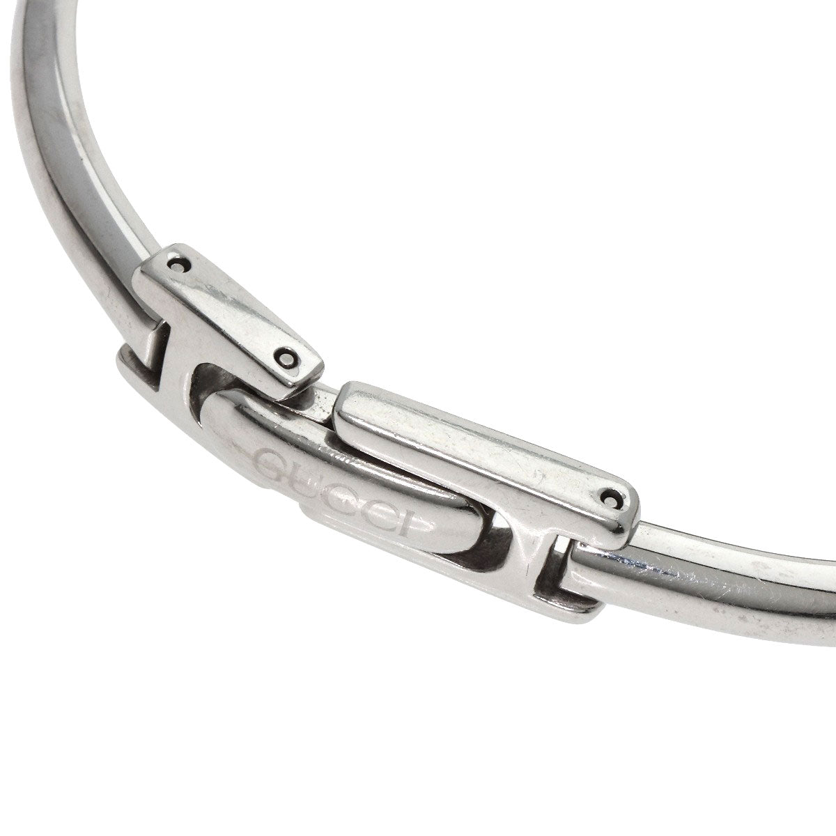 Gucci Watches Quartz 1900L Stainless Steel , Stainless Steel Silver Square Face Black Dial Women