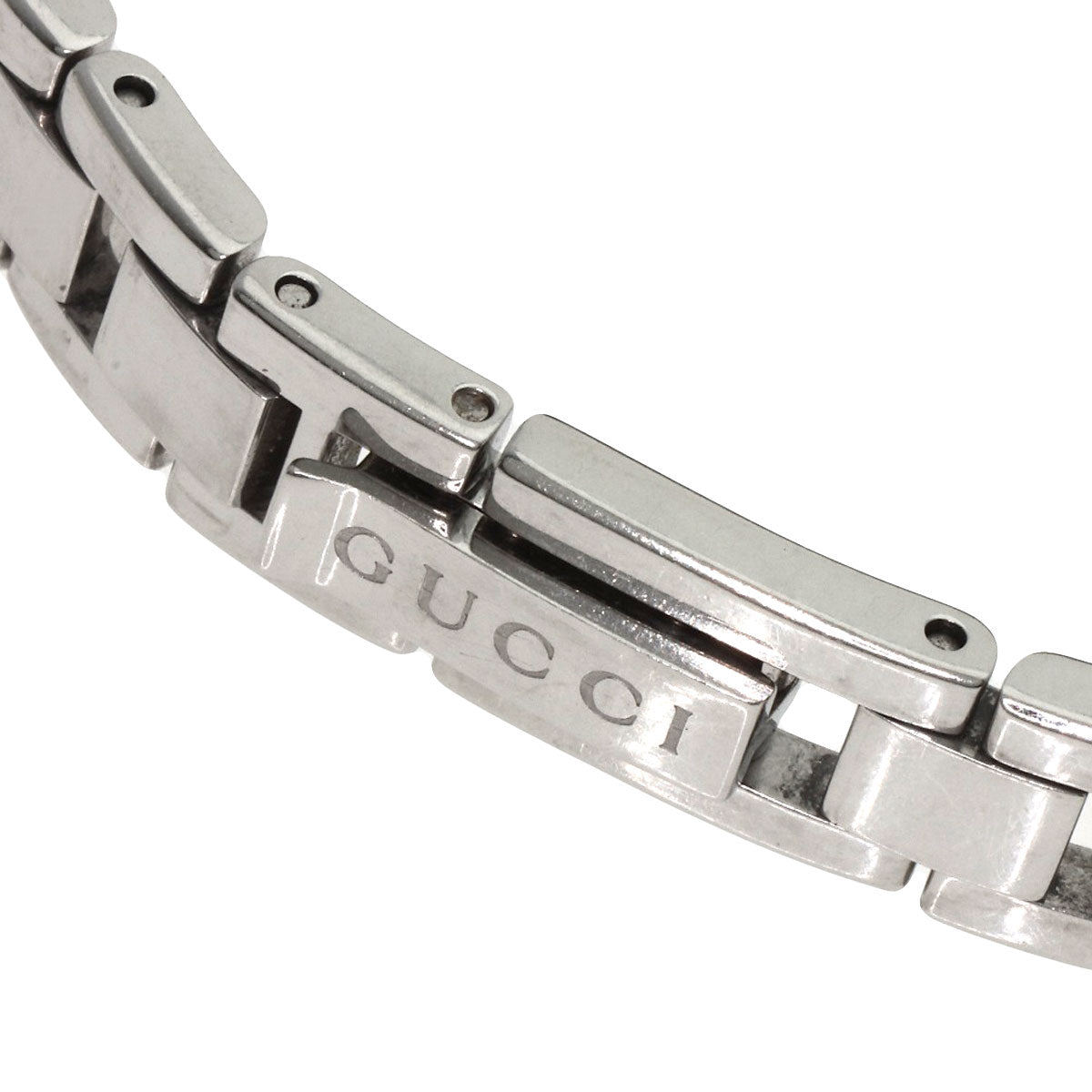 Gucci Watches Quartz 110 Stainless Steel , Stainless Steel Silver Square Face 3P Diamond Black Dial