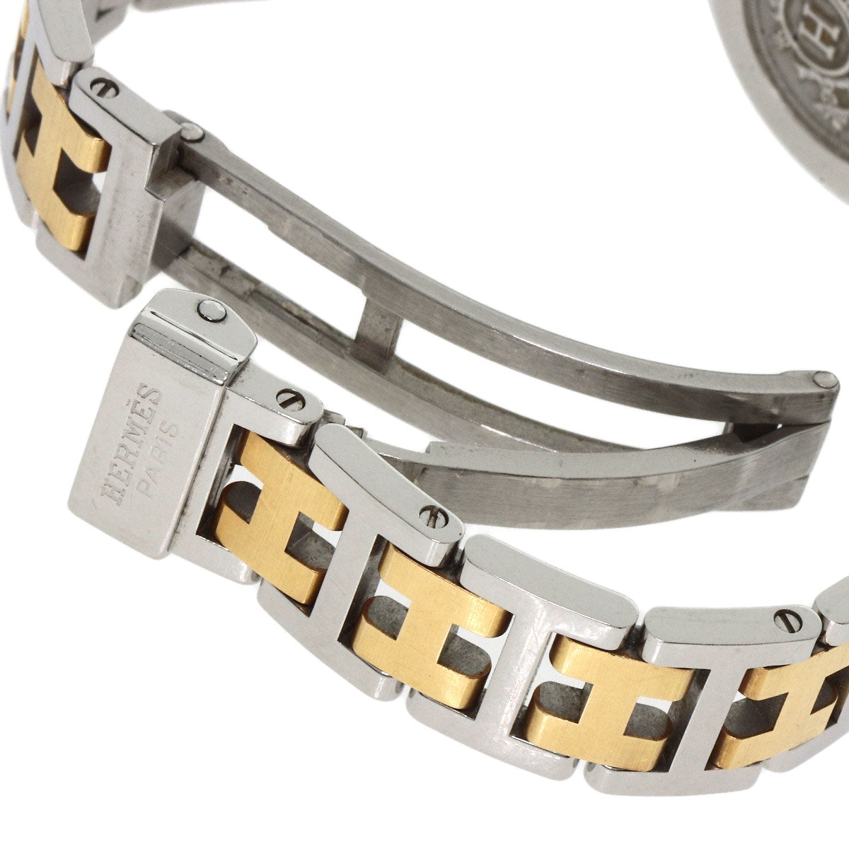 Hermes Watches Quartz Cl4.220 Stainless Steel , Ssxgp Gold Clipper White Dial Women