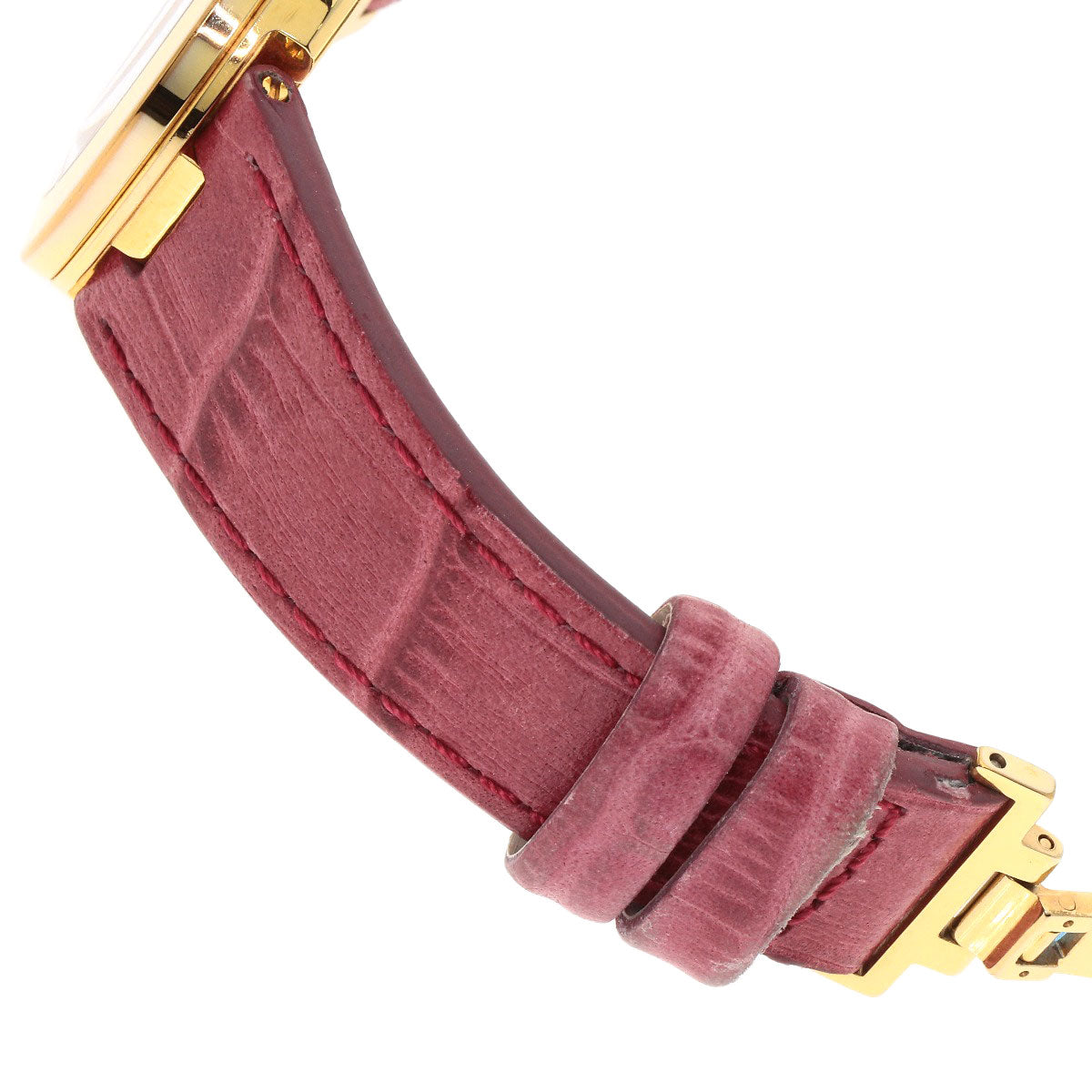 Salvatore Ferragamo Watches Quartz F72 Gold Plated, Leather Gold Round Face White Dial Women