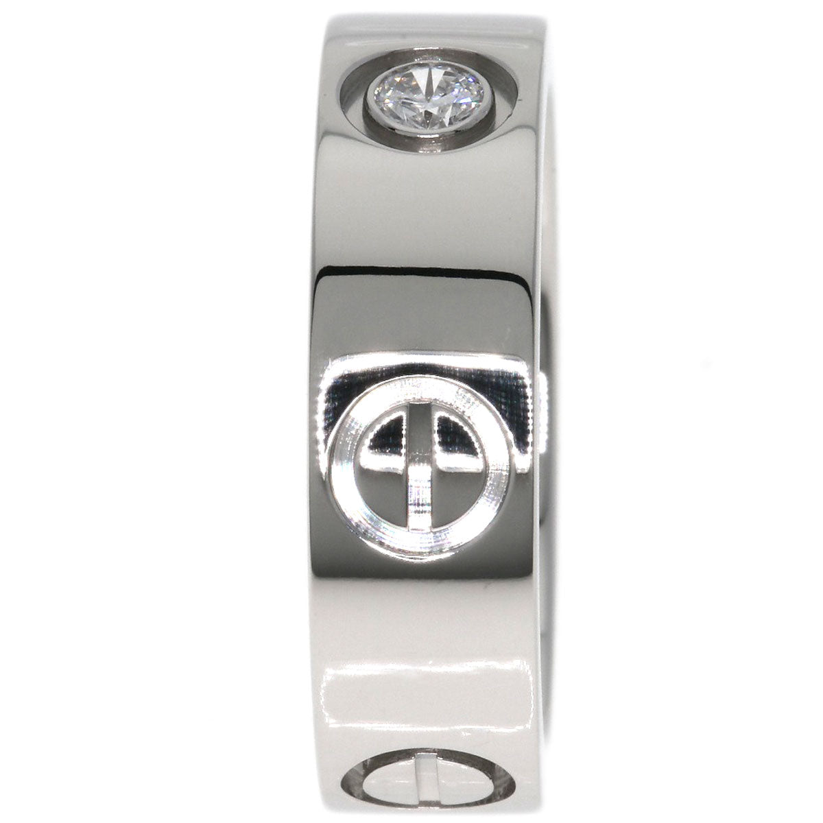 Cartier Ring Pt950 Silver Love Ring 1P Diamond #49 Women