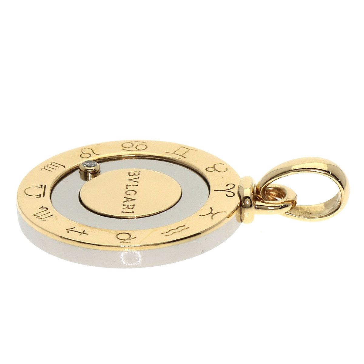 Bvlgari Pendant Top 18K Yellow Gold Gold Horoscope 1P Diamond