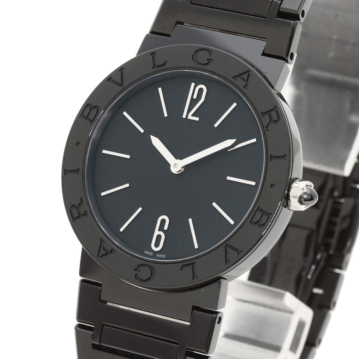 Bvlgari Watches Quartz Bb33S Stainless Steel, Black Dlc Black Bulgari Bulgari Black Diamond-Like