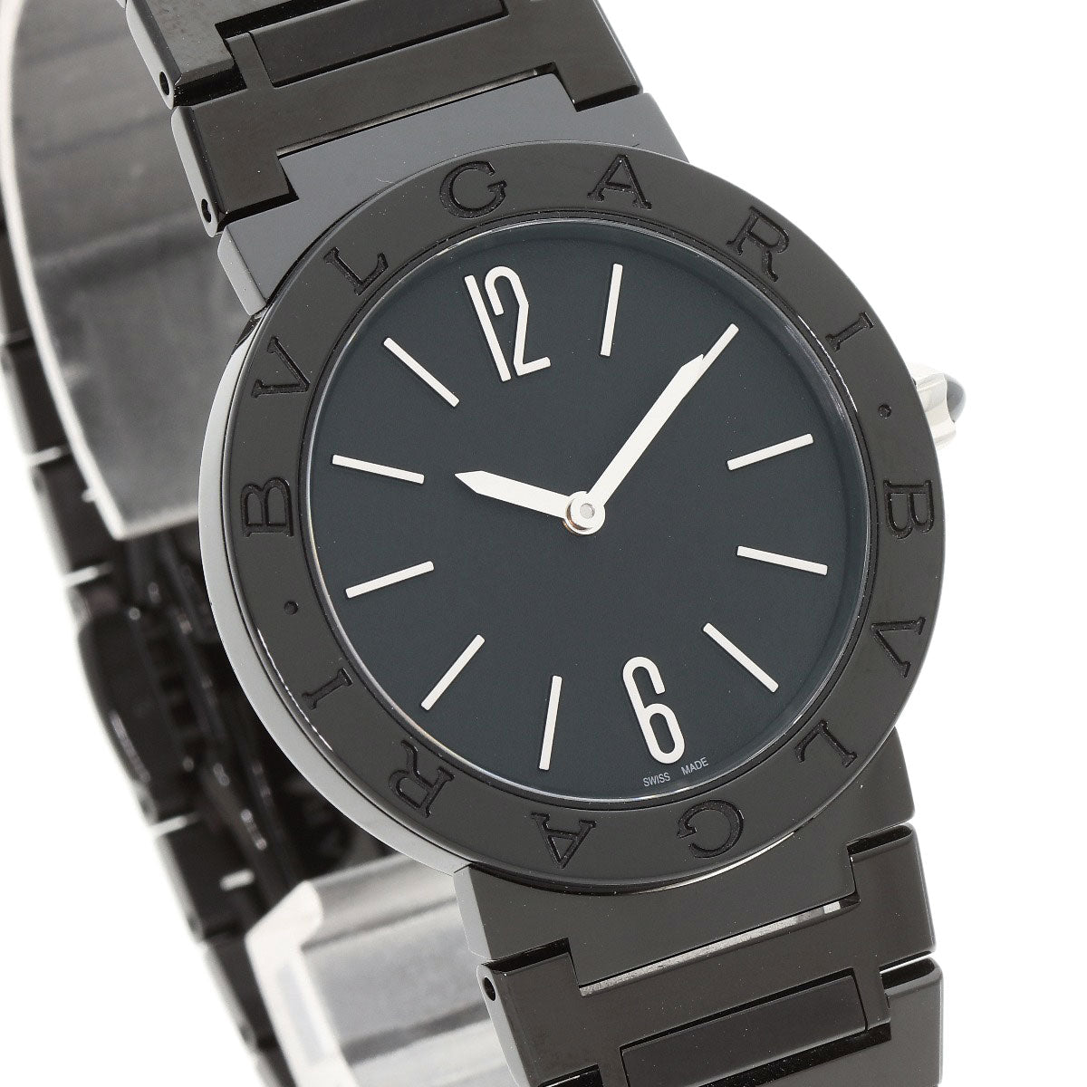 Bvlgari Watches Quartz Bb33S Stainless Steel, Black Dlc Black Bulgari Bulgari Black Diamond-Like