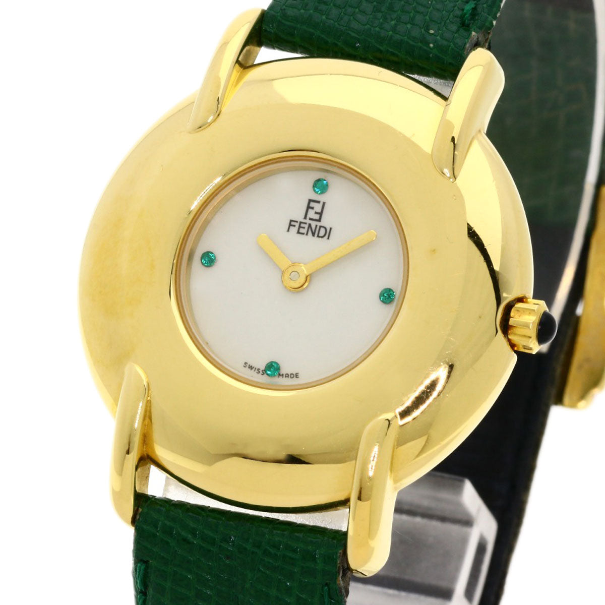 Fendi Watches Quartz 400J Gold Plated, Leather