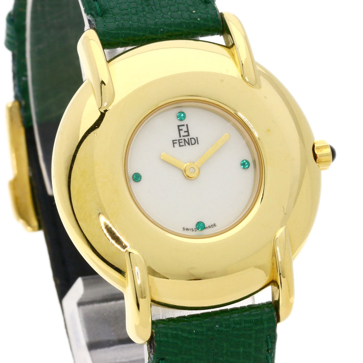 Fendi Watches Quartz 400J Gold Plated, Leather