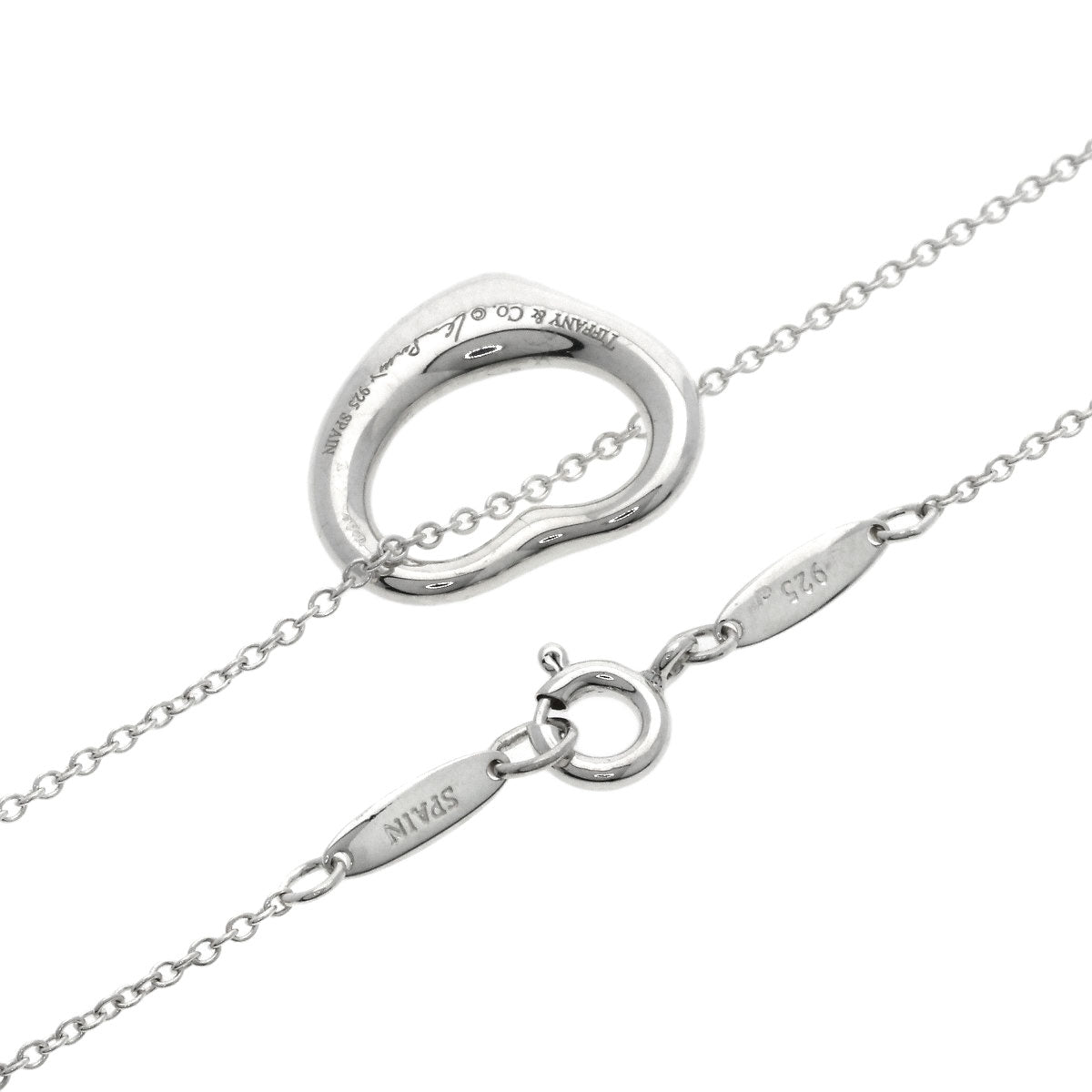 Tiffany&Co. Necklace Sv Silver Open Heart Diamond