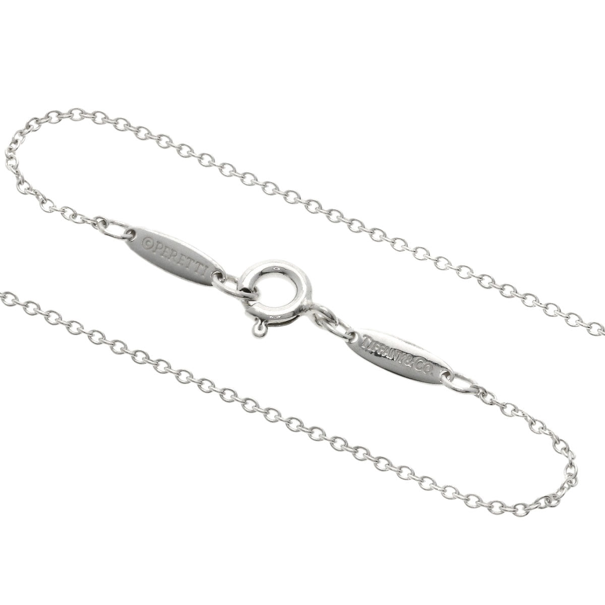 Tiffany&Co. Necklace Sv Silver Open Heart Diamond