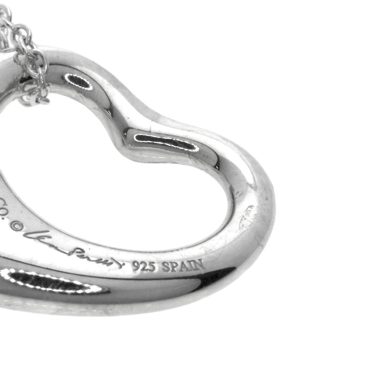 Tiffany&Co. Necklace Sv Silver Open Heart Diamond