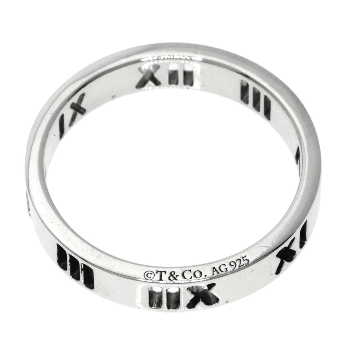 Tiffany&Co. Ring Sv Silver Atlas Narrow Women