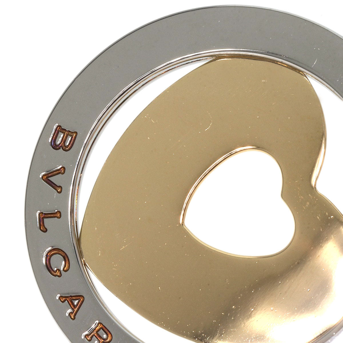 Bvlgari Pendant Top 18K Yellow Gold Silver Tond Heart