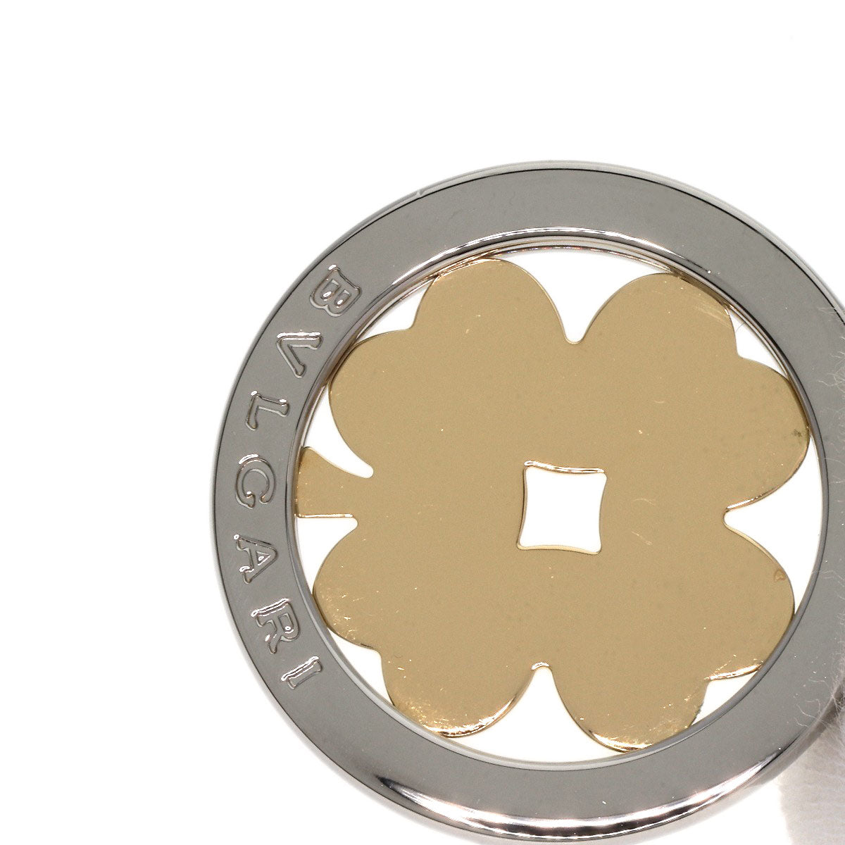 Bvlgari Pendant Top K18Yg , Stainless Steel Silver Tond Clover Women