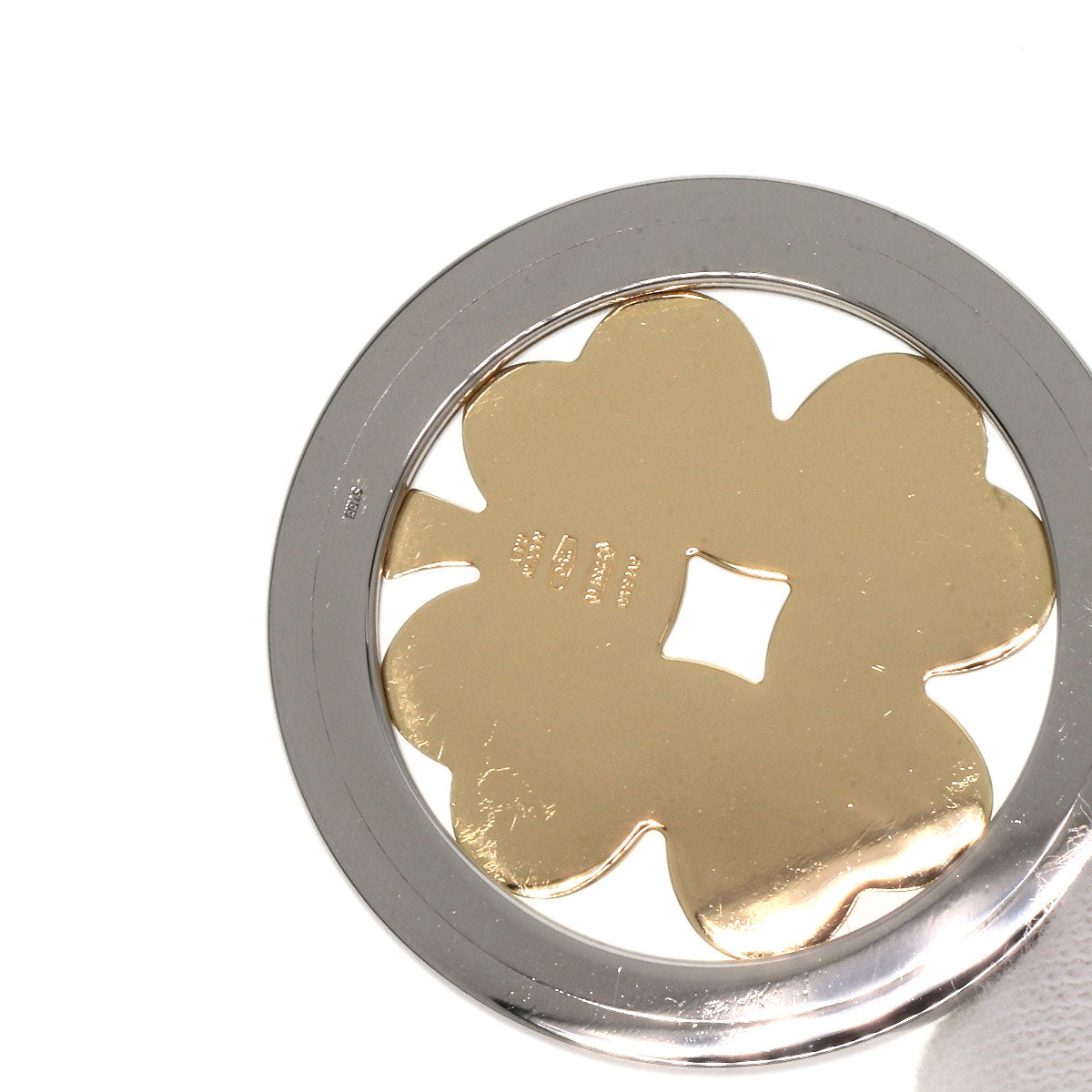 Bvlgari Pendant Top K18Yg , Stainless Steel Silver Tond Clover Women