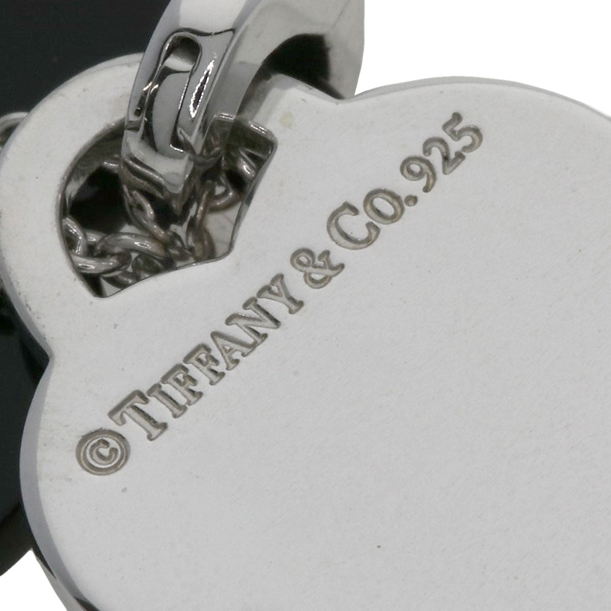 Tiffany&Co. Necklace Sv Silver Return To Double Heart Onyx