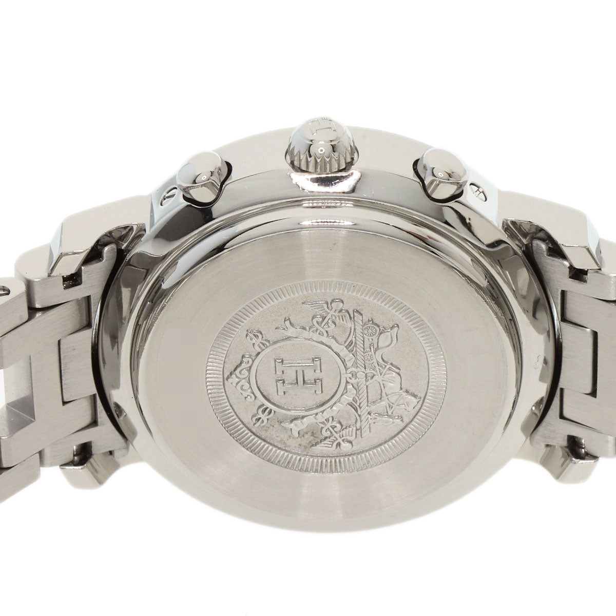 Hermes Watches Quartz Cl1.310 Stainless Steel , Stainless Steel Silver Clipper Chronograph White