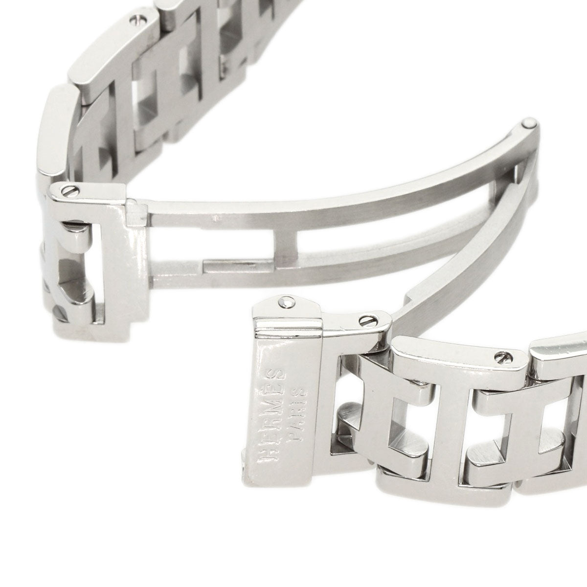 Hermes Watches Quartz Cl1.310 Stainless Steel , Stainless Steel Silver Clipper Chronograph White