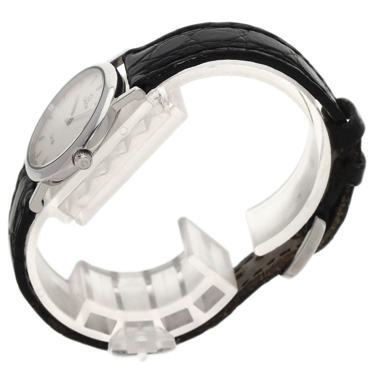Omega Watches Quartz Stainless Steel, Leather Silver De Ville Silver Dial Women