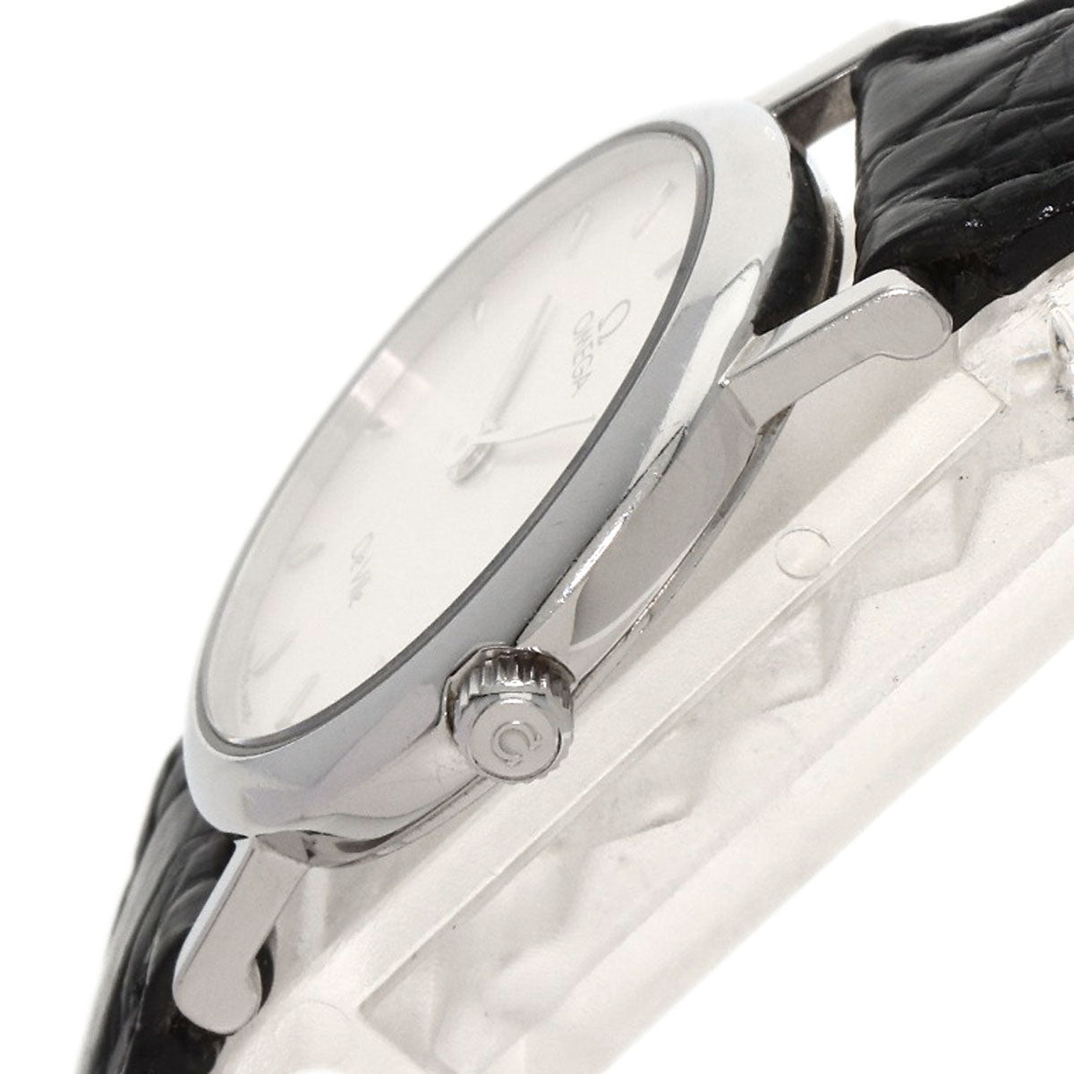 Omega Watches Quartz Stainless Steel, Leather Silver De Ville Silver Dial Women