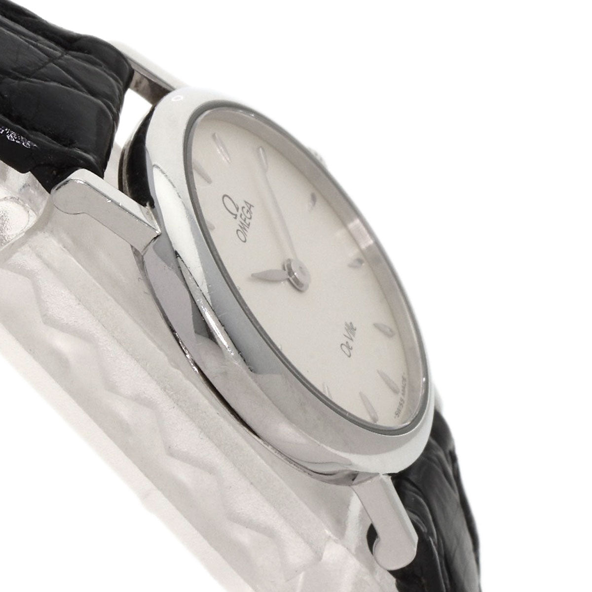 Omega Watches Quartz Stainless Steel, Leather Silver De Ville Silver Dial Women