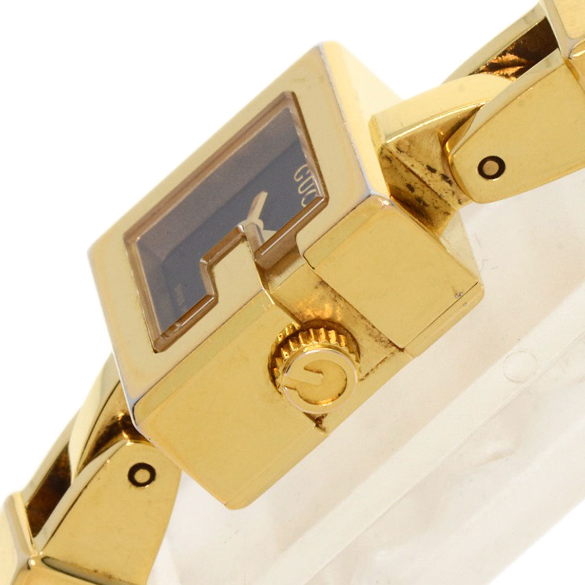 Gucci Watches Quartz 102 Gold Plated , Gold Plated Gold G Mini Black Dial Women