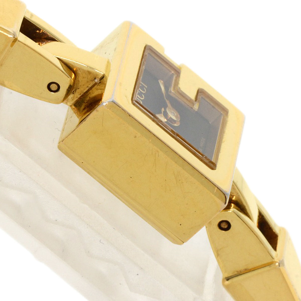 Gucci Watches Quartz 102 Gold Plated , Gold Plated Gold G Mini Black Dial Women