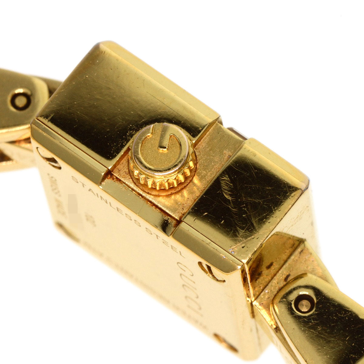 Gucci Watches Quartz 102 Gold Plated , Gold Plated Gold G Mini Black Dial Women