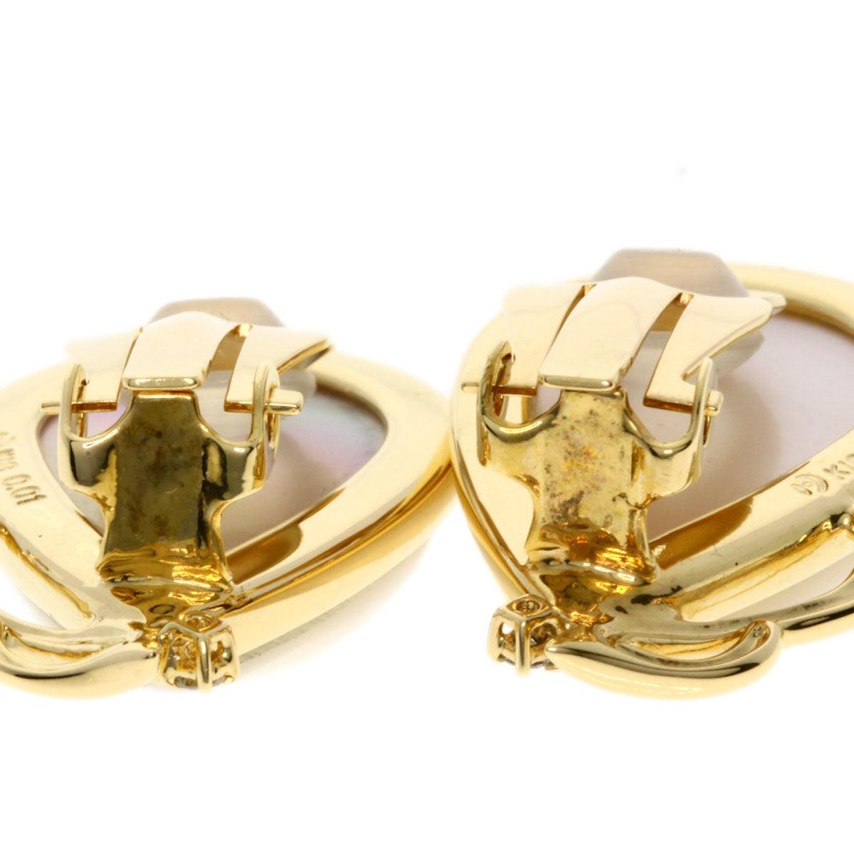 Tasaki Earring 18K Yellow Gold Gold Mabe Pearl Diamond