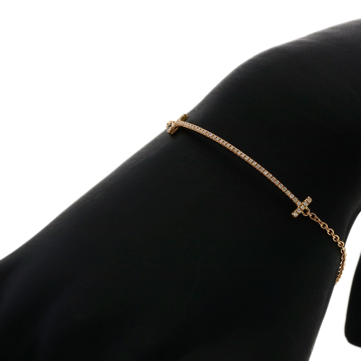Tiffany&Co. Bracelet 18K Pink Gold Gold T Smile Small Diamond