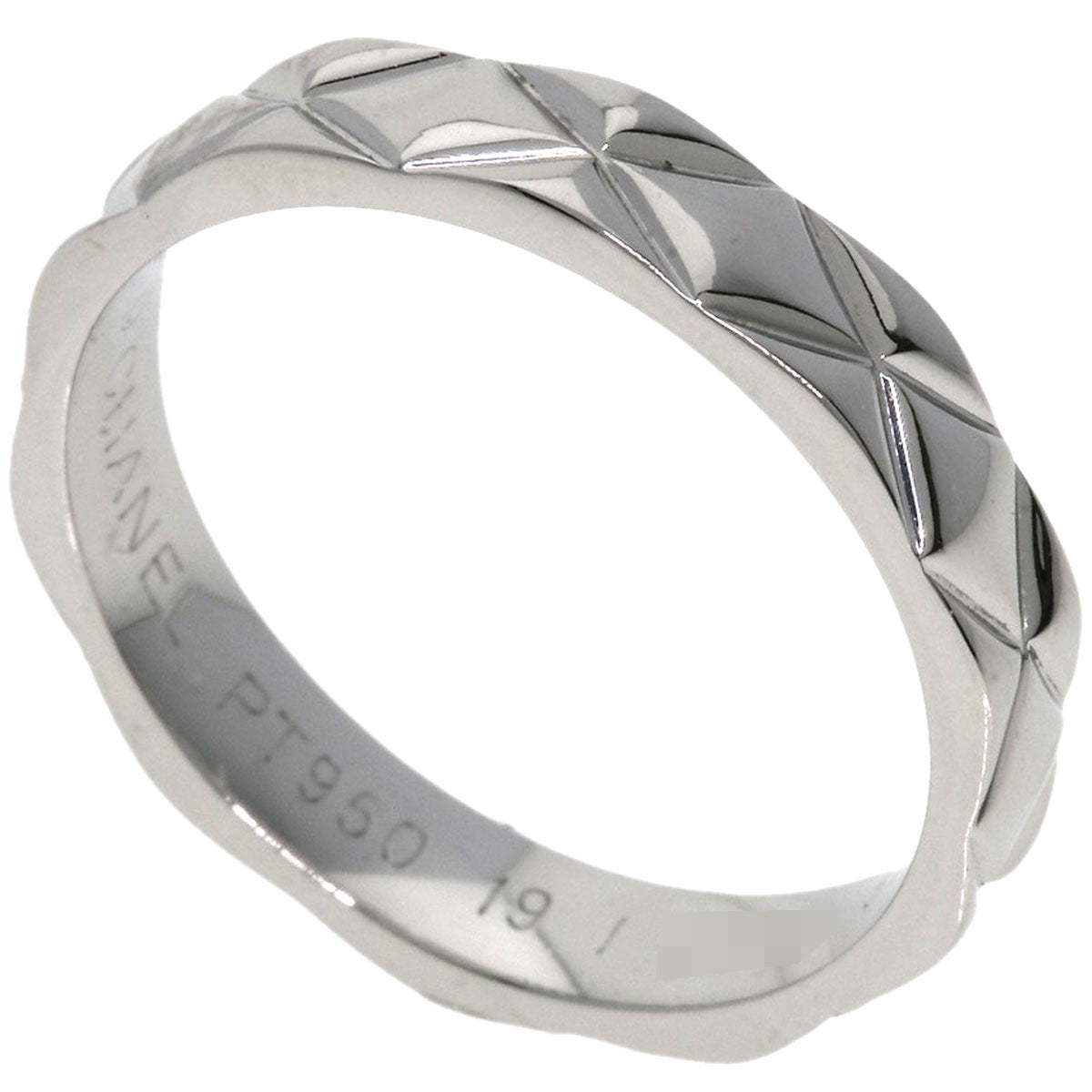 Chanel Ring Pt950 Silver Matelasse #51
