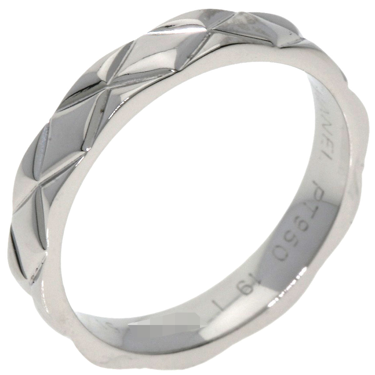 Chanel Ring Pt950 Silver Matelasse #51