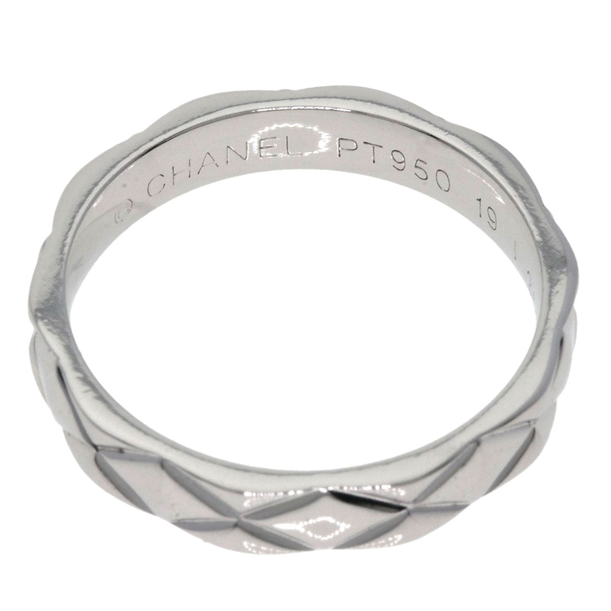 Chanel Ring Pt950 Silver Matelasse #51