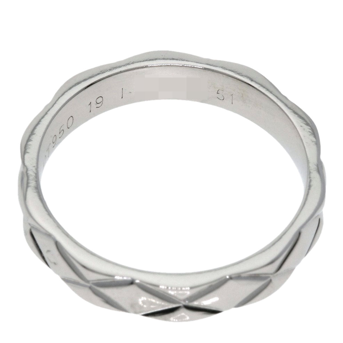 Chanel Ring Pt950 Silver Matelasse #51