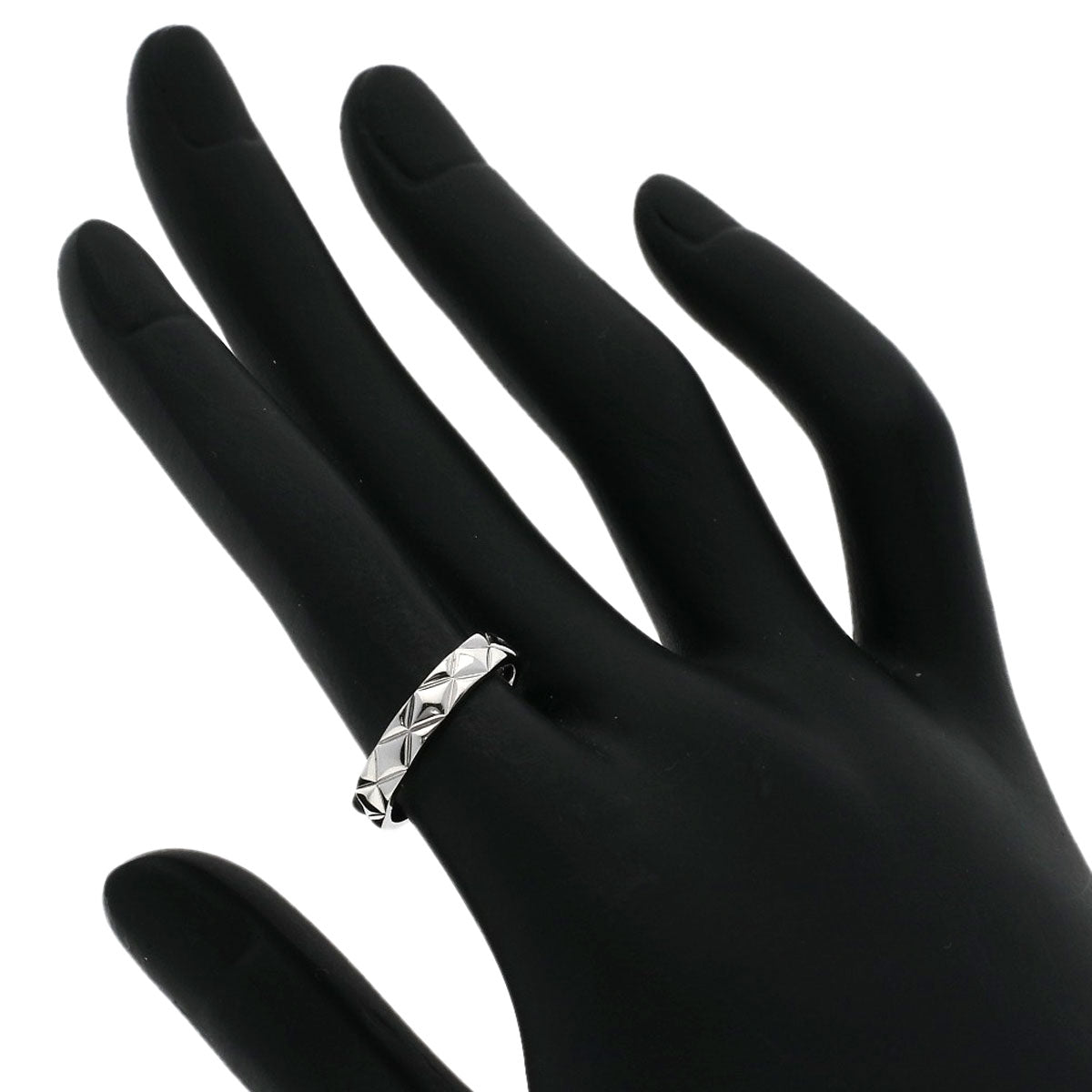 Chanel Ring Pt950 Silver Matelasse #51