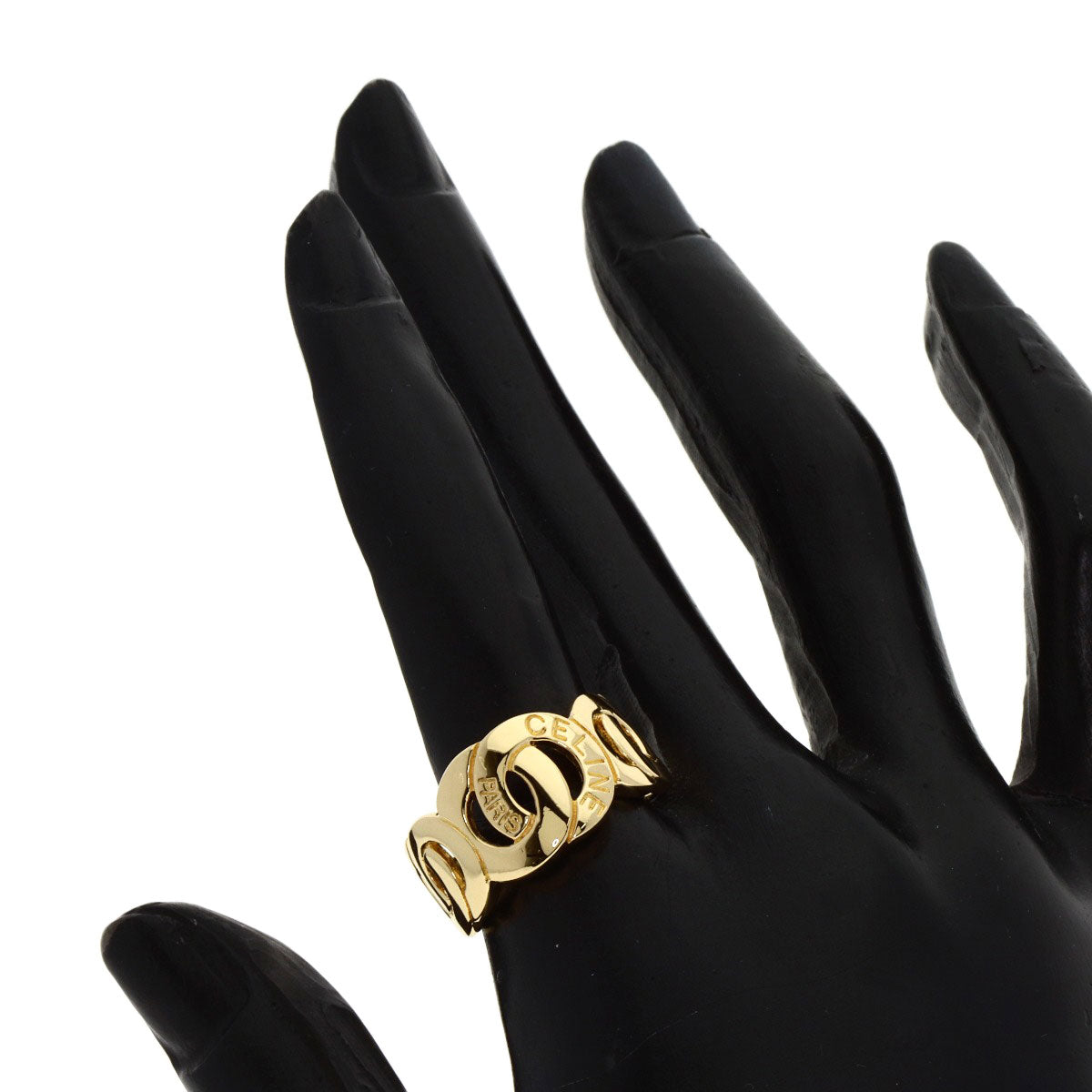 Celine Ring 18K Yellow Gold Gold Logo Women