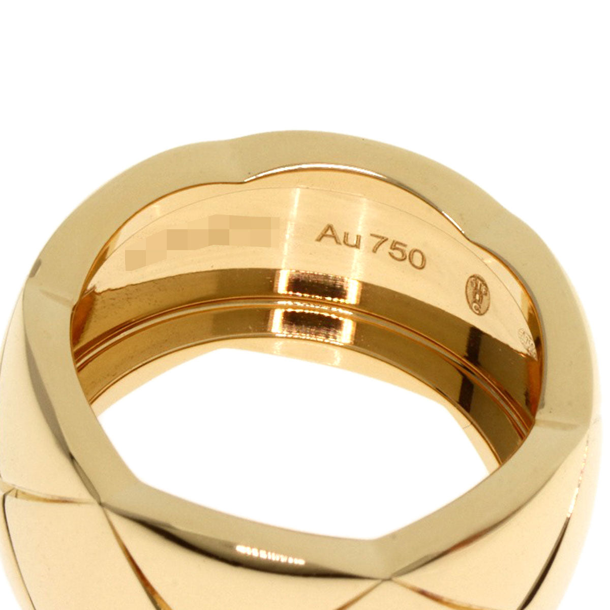 Chanel Ring 18K Yellow Gold Silver Coco Crush Large #50 Women