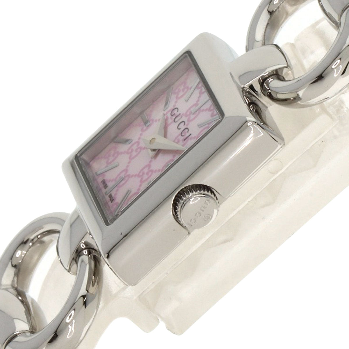 Gucci Watches Quartz Ya120 Stainless Steel , Stainless Steel Silver Tornavoni Pink Shell Dial Women