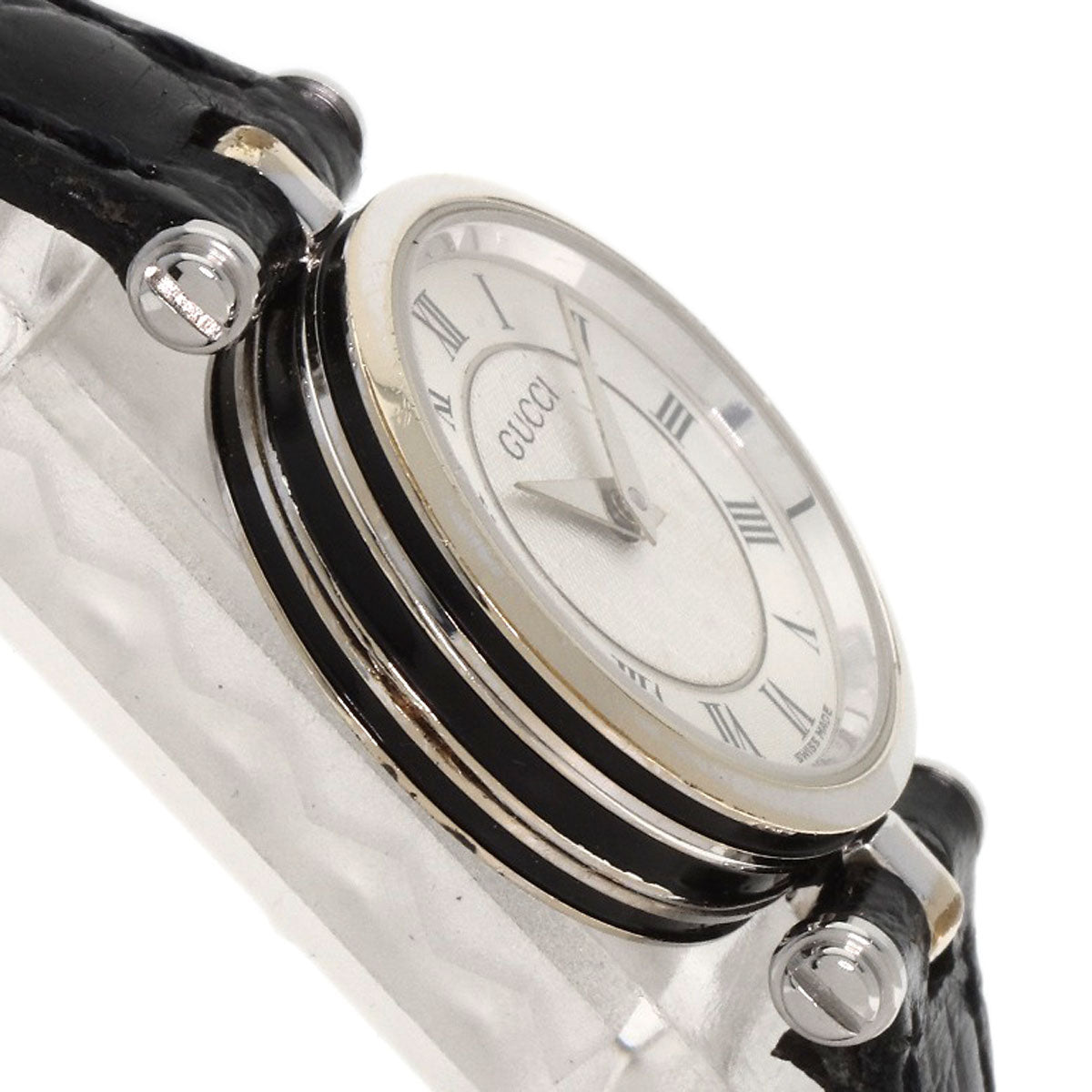 Gucci Watches Quartz 2040L Stainless Steel, Leather Silver Sherry Line Silver Dial Women