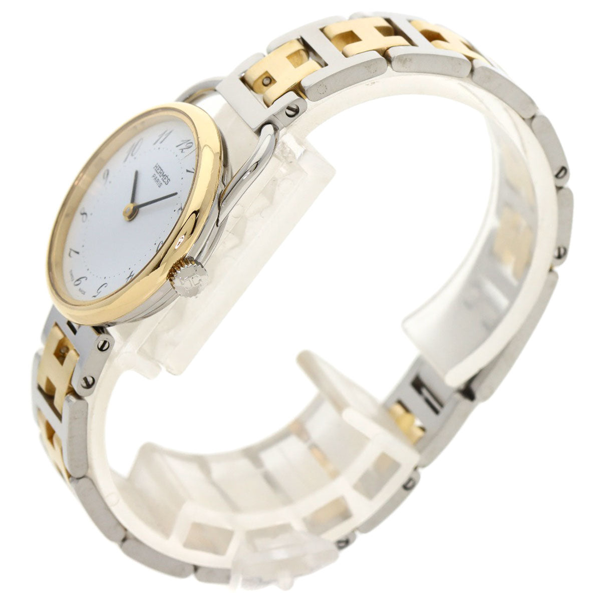 Hermes Watches Quartz Stainless Steel , Ssxgp Gold Arceau White Dial Women