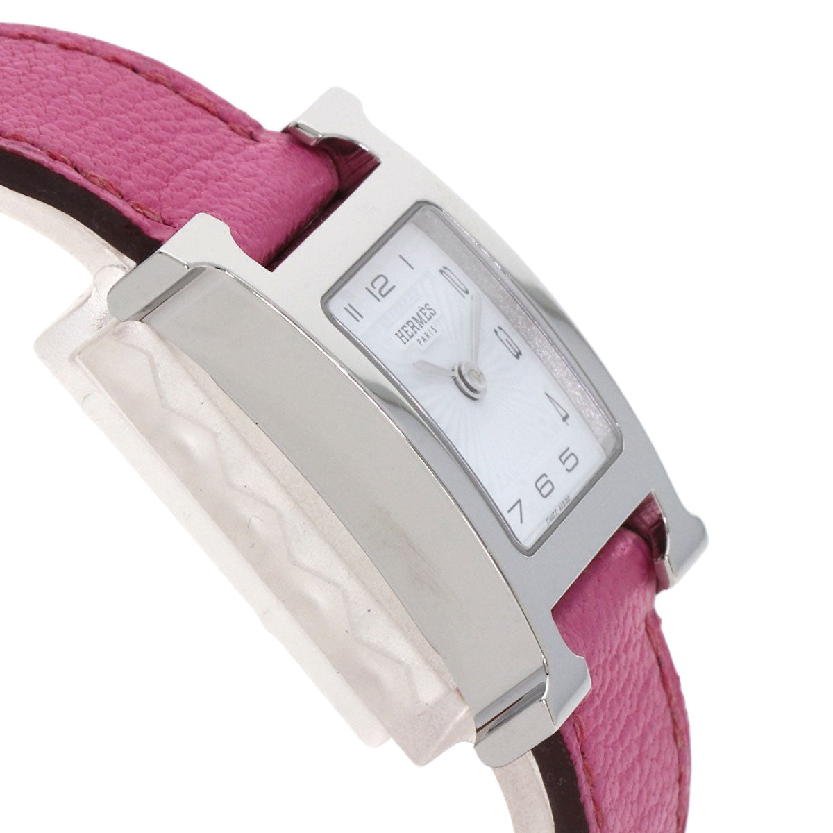 Hermes Watches Quartz Hh1.210 Stainless Steel, Leather Silver H Watch White Dial Women