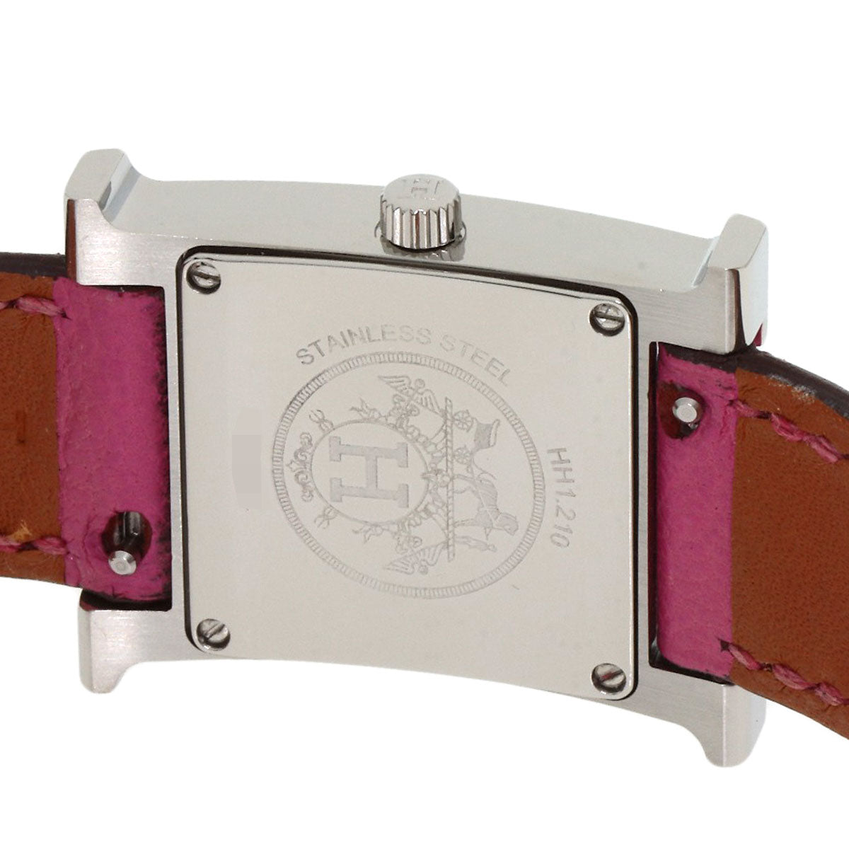 Hermes Watches Quartz Hh1.210 Stainless Steel, Leather Silver H Watch White Dial Women
