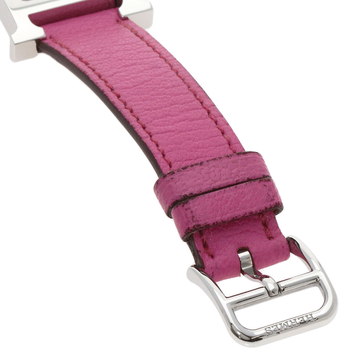 Hermes Watches Quartz Hh1.210 Stainless Steel, Leather Silver H Watch White Dial Women