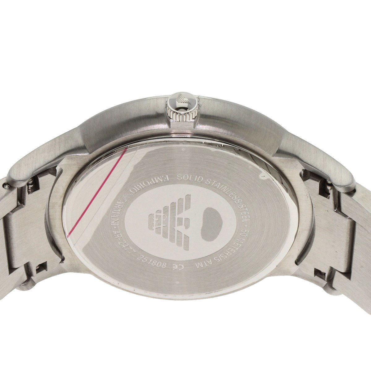 Emporio Armani Watches Quartz Ar2477 Stainless Steel , Stainless Steel Silver Round Face Blue Dial