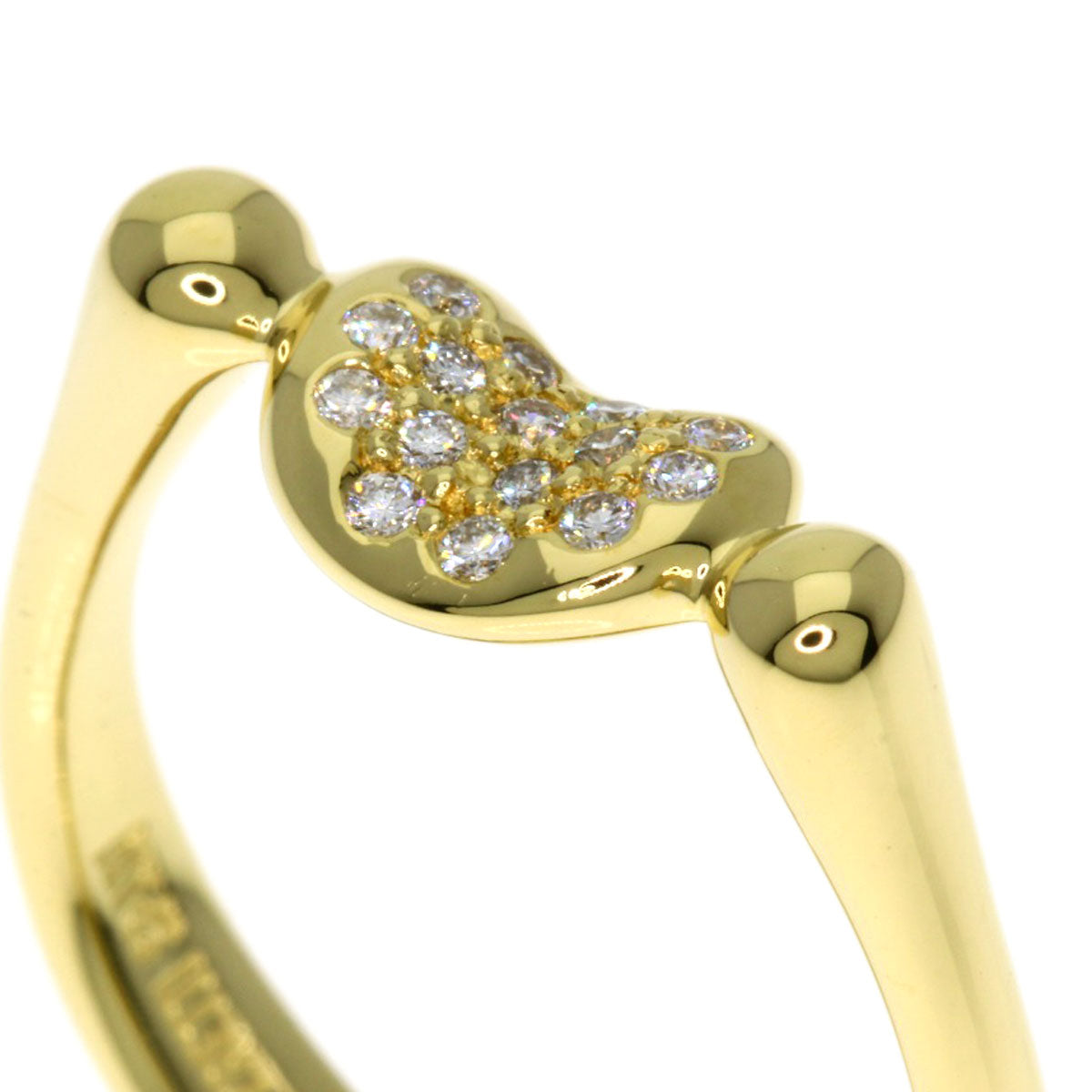 Tiffany&Co. Ring 18K Yellow Gold Gold Bean Diamond Women