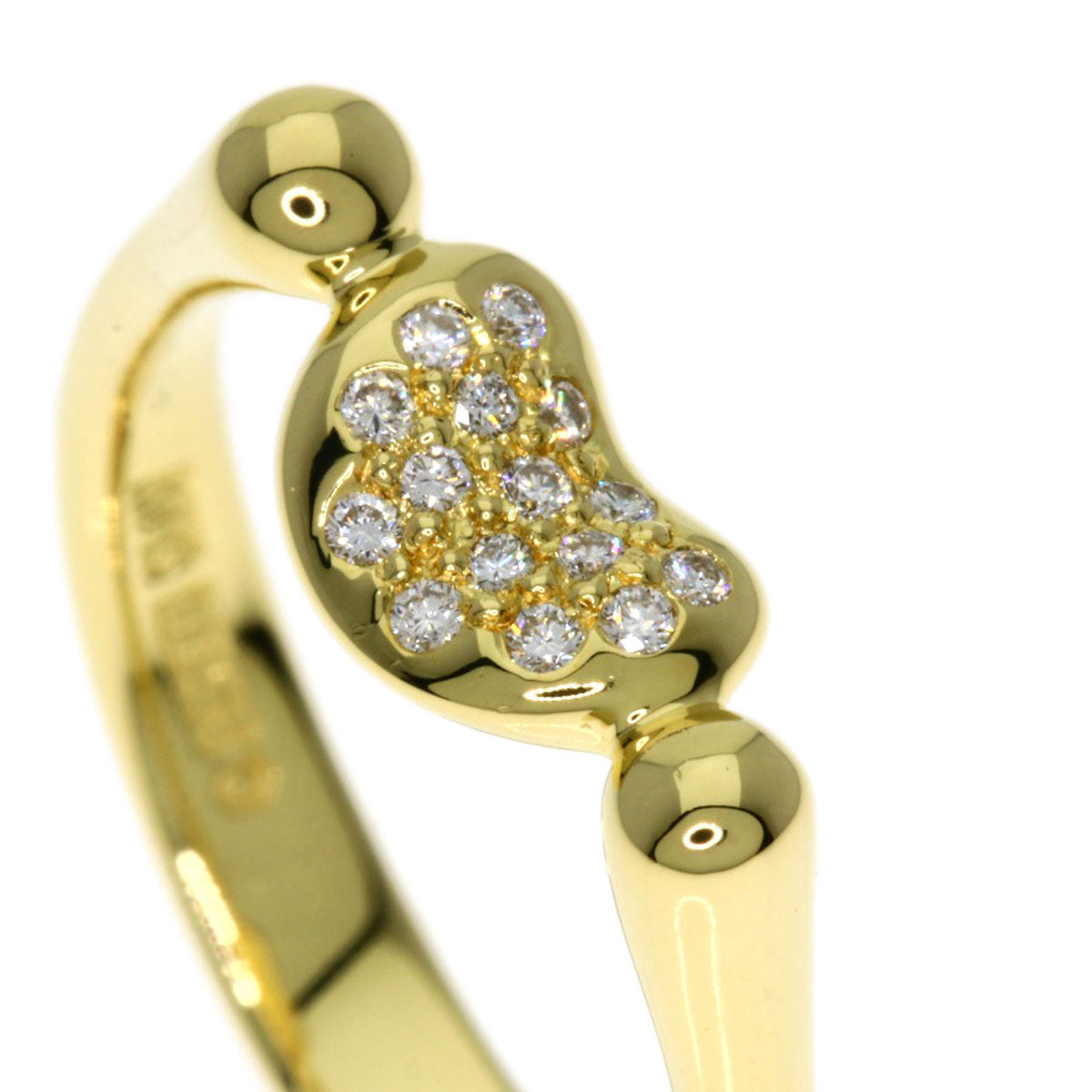 Tiffany&Co. Ring 18K Yellow Gold Gold Bean Diamond Women