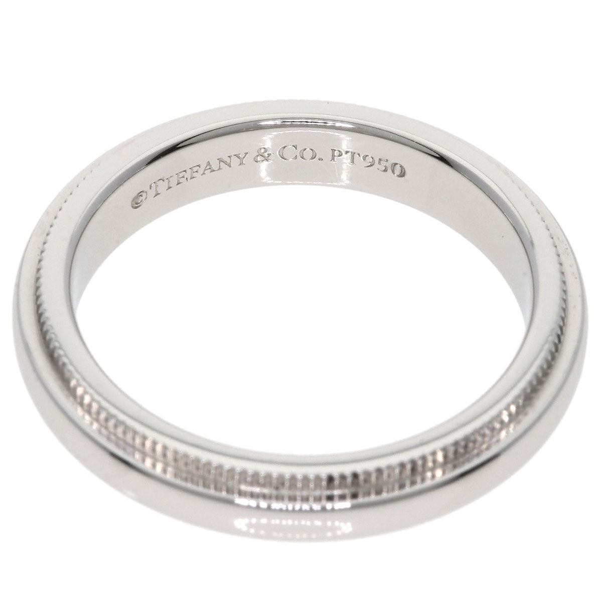 Tiffany&Co. Ring Pt950 Silver Milgrain Women