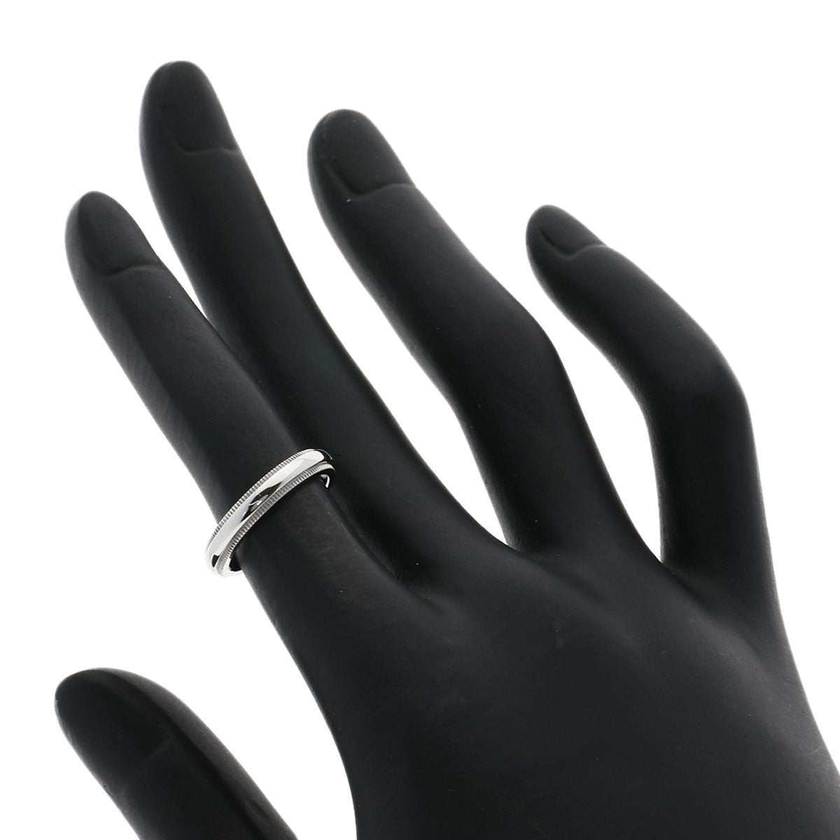 Tiffany&Co. Ring Pt950 Silver Milgrain Women